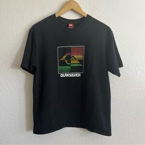 3/$12 Y2K Quicksilver Logo Skater Surfer Black Tee Size X LARGE